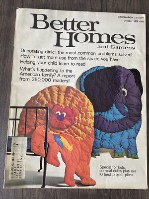BETTER HOMES AND GARDENS Magazine, October, 1972, Comical Quilt Patterns!-image