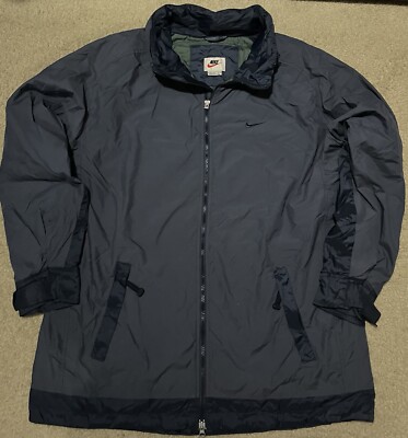 Y2K Nike Puffer Jacket Navy Blue Winter Coat Vintage White Tag  Size Large-image