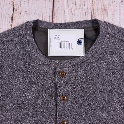 UNTUCKit Shirt Men Small Gray Henley Casual Comfort Cozy Warm 4 Button Urey NEW-image