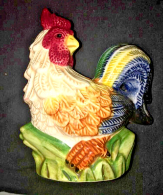 Jay Import Ceramic Rooster Kitchen Shaker, Glazed Figurine, Vintage *USA SELLER*-image