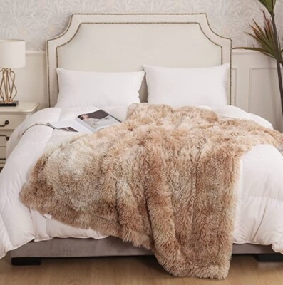 Fuzzy Faux Fur Warm and Cozy Throw Blanket Perfect for Winter *FREE SHIPPING*-image