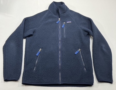 Patagonia Retro Deep Pile Fleece Full Zip Jacket Blue Men’s Size Medium - Read-image
