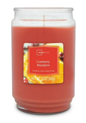 Cozy Cranberry Mandarin Scented Candle: Large 20 oz Jar Long-Lasting!-image