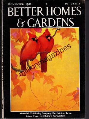 1931 Better Homes & Gardens November - Cardinals, K Murray; Florida gardens ;-image
