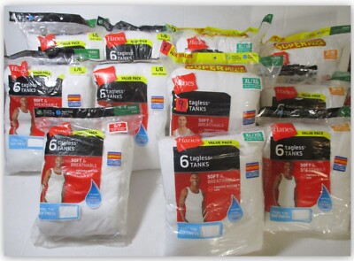 Hanes Cool Comfort white TANKS undershirts soft breathable wicking finished hem-image