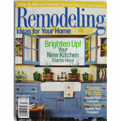 Better Homes & Gardens Remodeling Feb/Mar 2005 Kitchen Cabinets Pantry Fireplace-image