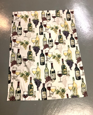 1 Mainstays Wine Vineyard Grapes Pattern Curtain Panel Polyester 27”x 36”-image