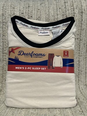 Dearfoams Cozy Comfort Mens 2 Piece Sleep Set Red Plaid Size M 32-34 NEW-image