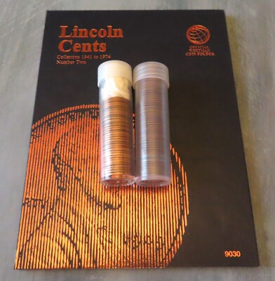Complete Lincoln Cent Collection BU  1941-1974 PDS Mints - with Whitman Folder-image
