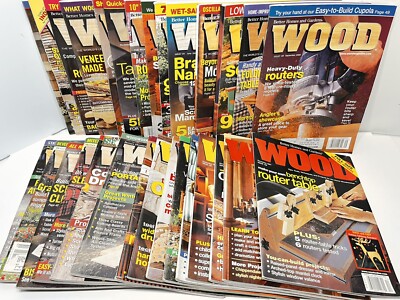 Lot Of 29 Better Homes And Gardens WOOD Magazines Woodworking'96-'02 FREE SHIP-image