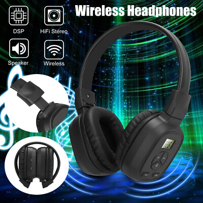 Wireless FM Radio Headset Stereo Super Bass Foldable Over-Ear Headphones Walkman-image