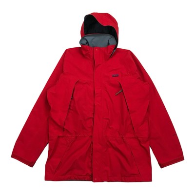 Vintage Patagonia Goretex Rain Jacket Large L Mens Red Windbreaker Hoodie Parka-image