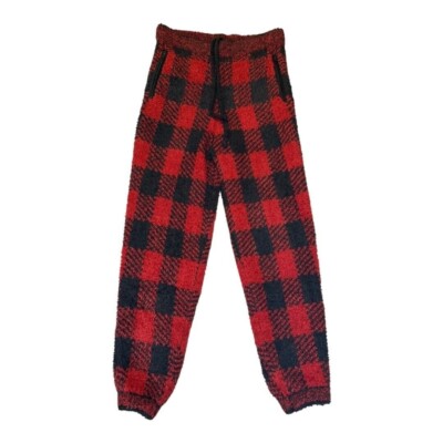 SKIMS Cozy Knit Lounge Pants Red Black Plaid Drawstring 2X/3X NWOT-image