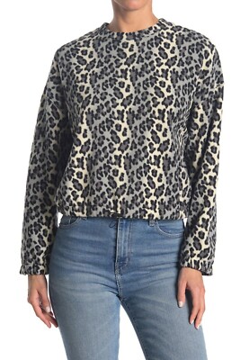 Abound Womens Size XS Multicolor Animal Print Cozy Fleece Pullover Sweatshirt-image