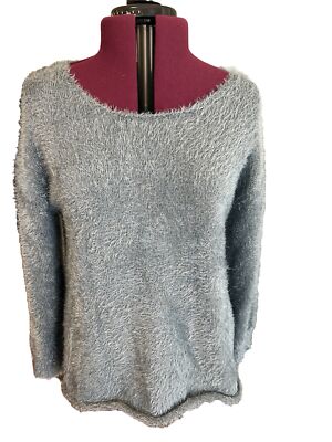 Soft Surroundings  small sweater Blue Faux Fur-image