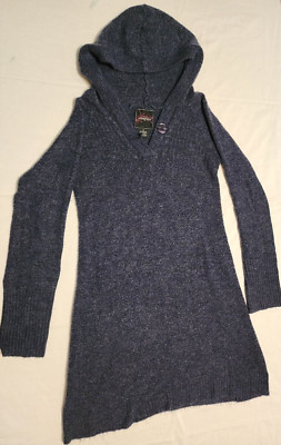 Confess Women's Hooded Sweater - Size Medium - Blue -Soft & Cozy-image