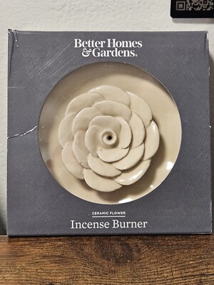 BRAND NEW Better Homes & Gardens BHG Ceramic Flower Incense Burner Floral Gift -image