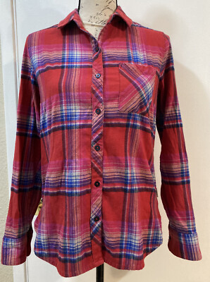ORVIS Flannel Shirt Red Plaid Long Sleeve Button Up Cotton Cozy Comfort  Small-image