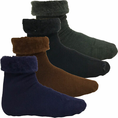 Mens Super Soft brushed Warm Bed Socks Cosy Fluffy Indoor Lounge Thermal Fleece-image