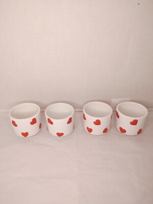Pier 1 Imports Hearts Hand Painted Italy Set of 7 Candle Holders Valentines VTG-image