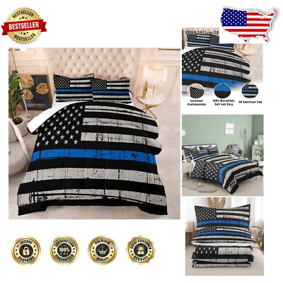 3D American Flag Twin Comforter Set - Stylish Soft Microfiber for Teens-image