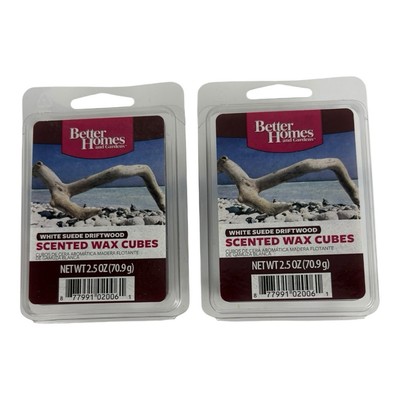 2 pk  Better Homes and Gardens Scented Wax Cube White Suede Driftwood 6-Count-image