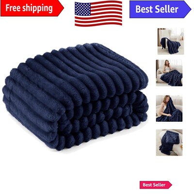 Lightweight Blue Throw Blanket - Versatile Cozy Blanket for Travel and Napping-image
