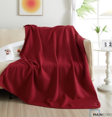 Mainstays Fleece 2 Red Plush Throw Blankets 50