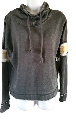 Large Black Warm And Cozy Lifestyle Hoodie Long Sleeve Pullover Casual Beach -image