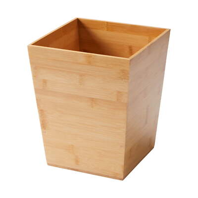 Better Homes & Gardens Bamboo Bathroom Wastebasket, New-image