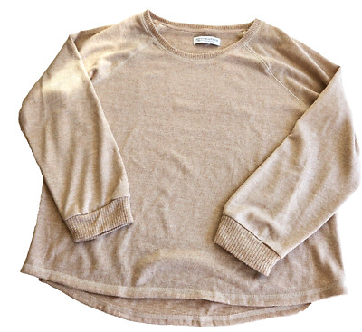 Karen Neuburger Live Love Lounge Soft Knit Top XL Beige Sand Cozy Casual Shirt -image