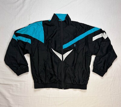 VTG Mens Bill Blass 90s Abstract Neon Track Suit Y2K Wind Breaker Jacket Sz L-image