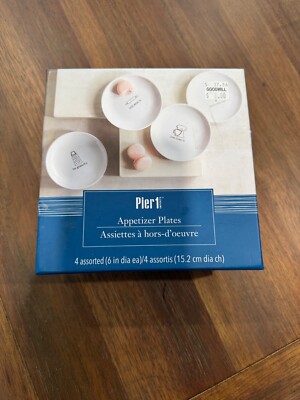 PIER 1 IMPORTS - Appetizer Plates set in box, rolling pin, grater, mixer, spatul-image