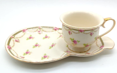 Gracie China By Coastline Imports Pink Petite Fleur Porcelain Tea Time Snack Set-image