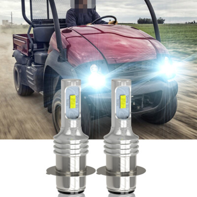 For Kawasaki Mule 600 610 3000 3010 2x H6M 80W 6000k LED Headlight White Bulbs-image