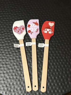 Design Imports Valentine’s Day Spatulas Set Of 3 Heart Xoxo-image