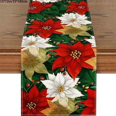 BRAND NEW IN PKG   Christmas  Print Table Runner 13 x 72-image