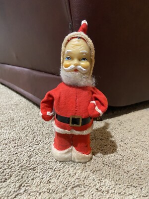 Vintage Mechanical Wind Up SANTA CLAUS Christmas Figure Mid Century Not Working-image