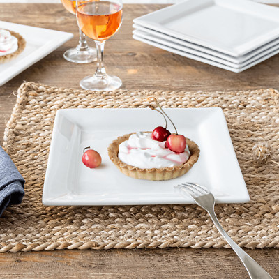 Better Homes & Gardens Square Porcelain Salad Plates, Set of 6-image