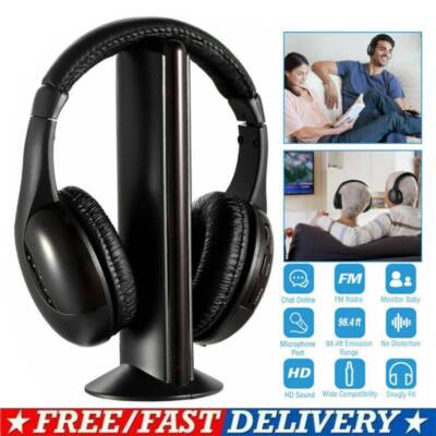 5 In 1 Wireless Headset Universal Noise Cancelling Headphone For PC TV Listening-image
