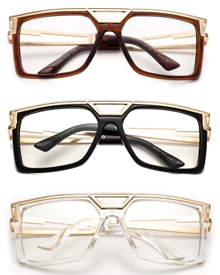 Hip Hop Rapper Clear Lens Eye Glasses  Retro Large Over sized Clear Lens Glasses-image