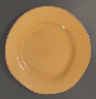 PIER 1 Elemental Earthenware Honey Gold Asymmetrical Shaped Dinner Plate 11.5