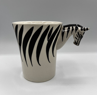 Pier 1 Imports Zebra Mug 3D Head Handle, Stoneware, Large-image