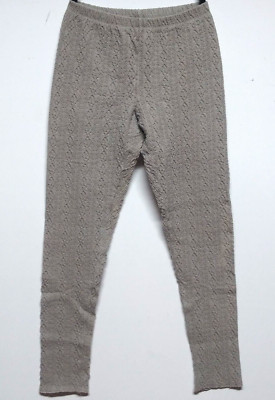 Jasmine & Ginger thermal sleepwear pants womens Sz M textured knit stretch gray-image