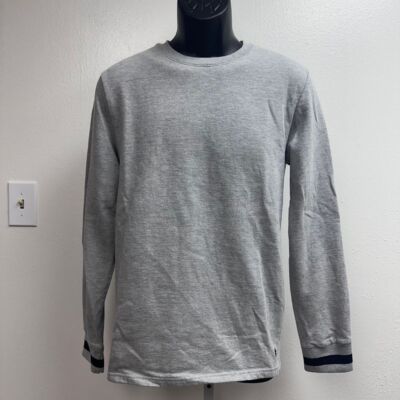 Lucky Brand Sleepwear Gray Long Sleeve Cotton Blend Loungewear Top Medium-image