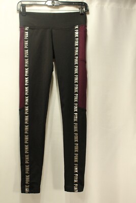 Victoria's Secret, Cozy, Pink,  Elastic Waist Band, Black-image