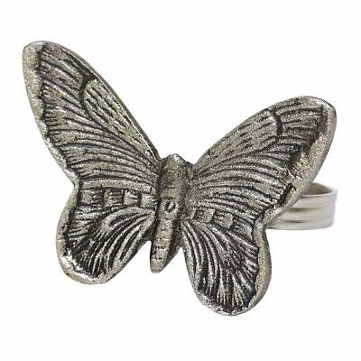 Design Imports 28257 Antique Silver Butterfly Napkin Ring-image