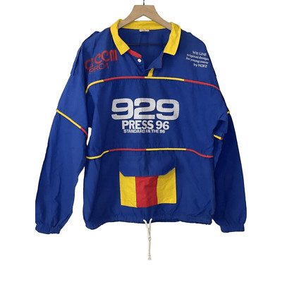 Vintage 90s Noke Duartee Mens XL Half Zip Race Cycling Jacket Colorblock Pockets-image