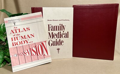 Better Homes & Gardens Family Medical Guide - 1973 Leather HC & Human Body Atlas-image