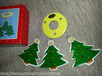 RUSS Miniature HOLIDAY WIND CHIME Christmas Tree PORCELAIN Vintage NEW IN BOX-image